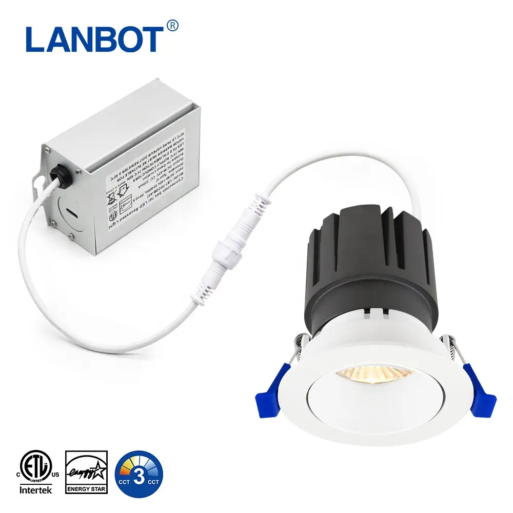 Zhongshan Lanbot ETL CE 3 inç 9w 12w 15w ayarlanabilir cob led downlight ABD pazarı için