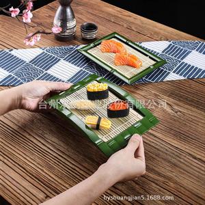 Assiette à sushi japonaise, assiette en imitation bambou style rideau de bambou, vaisselle créative, cuisine japonaise et coréenne, sashimi et - Product Image 3