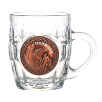 Verre à bière personnalisé avec logo gravé, cadeau souvenir de voyage, tasse en verre personnalisée avec poignée
