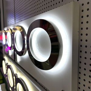 Tùy Chỉnh Biểu Tượng 3D Dấu Hiệu Gương Hoàn Thành Thép Không Gỉ Backlit Thư Kênh Với Acrylic Halo Chiếu Sáng Dẫn Đăng Ký Cho Quảng Cáo - Product Image 4