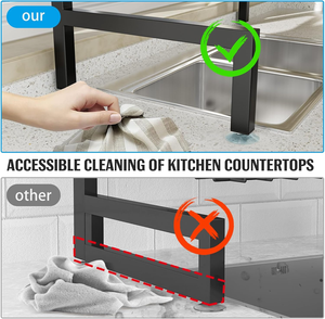 Égouttoir à vaisselle métallique grande capacité pour évier, <span class=keywords><strong>4</strong></span> paniers, gain de place pour cuisine - Product Image 2