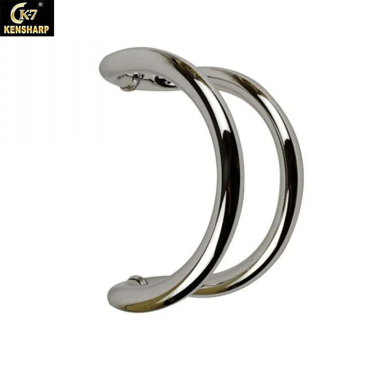 stainless steel 304 tube door handle "C" type modern round pipe high quality polished commercial door pull