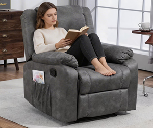 Sillón reclinable cómodo sillón reclinable de cuero con masaje - Product Image 1