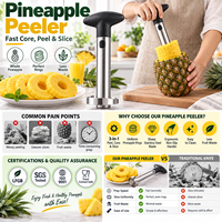 Éplucheur, dénoyauteur et trancheur d'ananas en acier inoxydable pour la vente en gros – Outil de cuisine