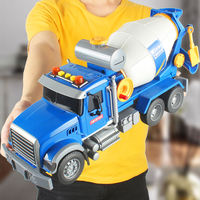 Camion malaxeur à béton en plastique à friction, échelle 1:12, jouet à pousser et à reculer, véhicule de construction pour garçons et filles