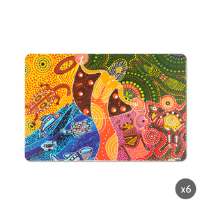 Manteles Individuales Excelsa con Diseño Aborigen, Plástico, 43.5x28.5 cm, Multicolor, Lavables, Estilo Bohemio para el Hogar, Estampados - Product Image 2