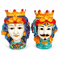 Vase à fleurs en céramique fait main Testa Di Moro, style italien, pot de fleurs de luxe pour la décoration intérieure