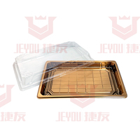 JY-1109 Kunststoff Einweg behälter Einweg Sushi Tablett Kunststoff Lebensmittel verpackung Box Kunststoff Sushi PS Wüste Box