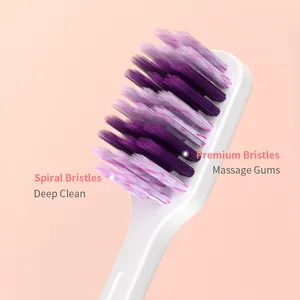 OralGos Nano Spiral Custom Toothbrush Travel Toothbrush Transparent Volcanic Charcoal 0.12mm Bristles Adult Gum Toothbrush