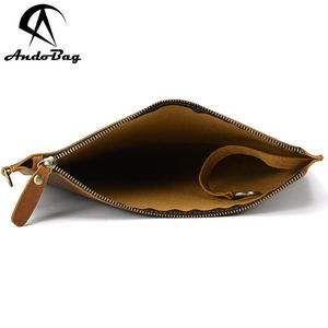 Sac à main pour homme, sac à main rétro en cuir Crazy Horse, pochette en cuir de vache véritable, portefeuille enveloppe, sac à main pour homme - Product Image 4