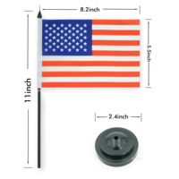 Vente en gros de supports noirs miniatures de décoration de table de 8.2x5.5 pouces drapeau de bureau américain américain