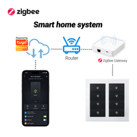 Interrupteur intelligent Zigbee/Wi-Fi, panneau en verre trempé blanc effet toucher doux, 6 gangs, sans fil neutre, IP20, 16A, pour maison connectée, contrôle vocal et via application