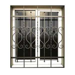 Steel window guards security window design for safety wrought iron window security bars