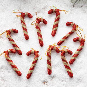 Rociadores de plástico Regalo de Navidad Bastón de caramelo Decoraciones colgantes Arreglo de árbol de Navidad Suministros de decoración colgante - Product Image 2