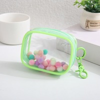 Mini porte-monnaie cube en PVC transparent personnalisé avec fermeture éclair, porte-clés, breloque de sac, étui pour écouteurs pour femmes, filles, fans de Kpop, mignon, kawaii, cadeau quotidien