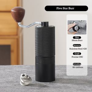 Moulin à café portable d'extérieur personnalisé Kingze Corps en alliage d'aluminium CNC 420 Moulin à café manuel en acier inoxydable - Product Image 5