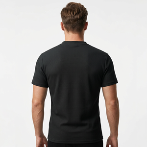 <b>Black</b> Waffle Knit <b>Men</b> Henley T <b>Shirt</b> <b>Slim</b> <b>Fit</b> Short Sleeve Casual Summer Tee - Product Image 3