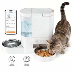 เครื่องให้อาหารและน้ำสัตว์เลี้ยงอัตโนมัติ 2 in 1 ควบคุมผ่านแอพ WiFi ความจุอาหาร 4 ลิตร และน้ำ 3 ลิตร ตั้งเวลาได้ สำหรับแมวและสุนัขพันธุ์เล็ก - Product Image 1