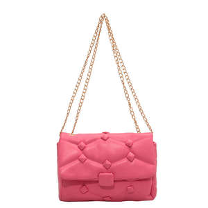 Nuevo bolso cuadrado de cadena a la moda, bolso de hombro de alta calidad para mujer, bolso cruzado informal de color sólido. - Product Image 5