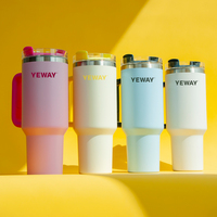 Vaso Térmico de Acero Inoxidable de 40oz con Asa y Pajita, Aislamiento al Vacío, Antiderrames, para Coche, de Proveedor Chino de Vasos de Café