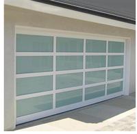 Porte de garage en verre sans cadre moderne Nordi avec télécommande de surface finie en aluminium étanche pour application de villa