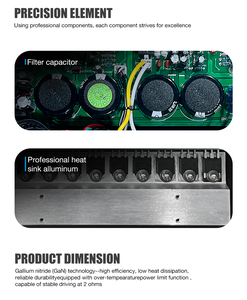 Amplificador de Potencia Digital Clase D <span class=keywords><strong>Profesional</strong></span> Serie <span class=keywords><strong>PM</strong></span> 1U de 2 Canales y 400W a 8 Ohmios para Sistemas de Audio PA para Conciertos - Product Image 4