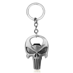 Porte-clés en alliage en forme de crâne avec logo Punisher anti-héros, ouvre-bouteille en forme d'os, cadeau d'Halloween, vente en gros - Product Image 4