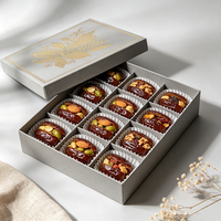 Boîte de luxe personnalisée en gros pour dattes, avec couvercle et base, emballage rigide en papier pour desserts, personnalisation pour usine de chocolat