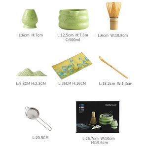 Juego de batidor <span class=keywords><strong>Matcha</strong></span>, cuenco esmaltado de arena de cerámica <span class=keywords><strong>con</strong></span> boca, té <span class=keywords><strong>Matcha</strong></span>, 7 piezas, herramientas, caja de regalo, kit para amantes del <span class=keywords><strong>Matcha</strong></span> - Product Image 3