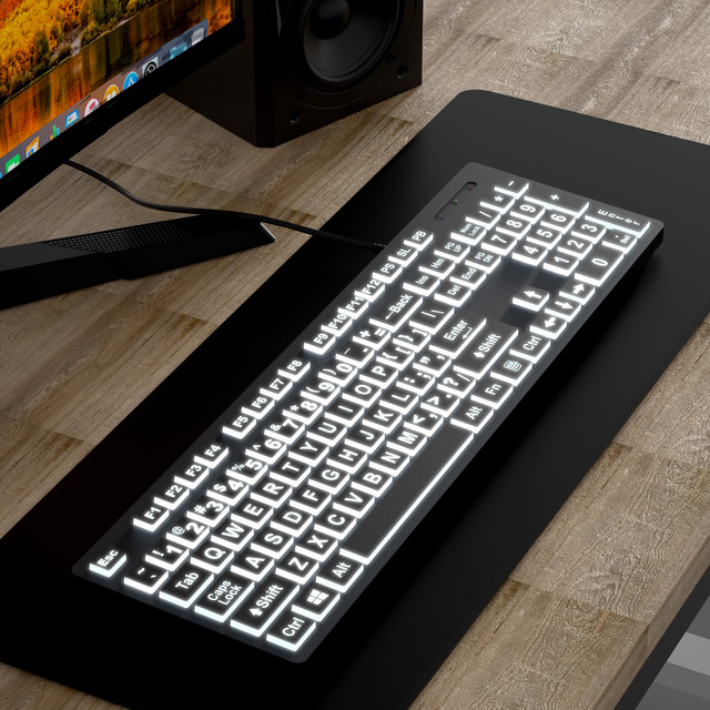 Full Size Wired USB Computer Keyboard Large Print Oversized Letters for Visually Impaired Low Vision Individuals New Product
