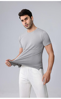 T-shirt de sport à manches courtes en nylon personnalisé avec logo, respirant, séchage rapide, écologique, anti-boulochage, coupe ajustée, col rond