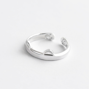Anillo de Orejas de Gato de Moda, Anillos de Gato Plateados, Anillo de Gata Blanca - Product Image 4
