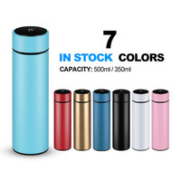 Bouteille d'Eau Intelligente Personnalisée 500 ml Noire en Acier Inoxydable Réutilisable avec Infuseur et Rappel de Thé Thermique Sous Vide