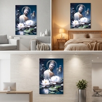Peintures décoratives sur toile de paysages marins imprimés à l'huile du Bouddha pour le salon
