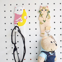 Aimant de réfrigérateur en PVC souple découpé en forme de chat, pour décoration domestique, support de mémos, ustensiles de cuisine et petits objets, avec crochet de suspension