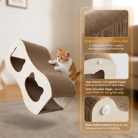 Nouveau Lit-griffoir moderne pour chat, durable et résistant aux griffures, avec planche verticale pour affûter les griffes et tunnel de jeu, emballage carton