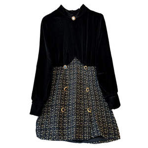 Abito <span class=keywords><strong>a</strong></span> <span class=keywords><strong>Tunica</strong></span> Autunnale Vintage per Donna <span class=keywords><strong>Taglie</strong></span> <span class=keywords><strong>Forti</strong></span> Lunghezza al Ginocchio Stile Casual Aderente Impero Patchwork Pizzo Colletto alla Coreana Traspirante Invernale - Product Image 5