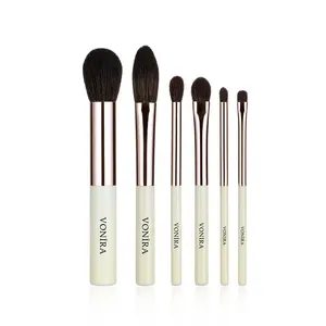 Vonira Beleza Fabricantes OEM 6 Pcs Pó Definir Blush Vegan Private Label Preto Maquiagem Profissional Escovas de Cosméticos Definidos