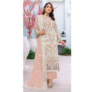 Costume pakistanais attrayant en organza avec broderie Séquence Travail Tenue de fête élégante Salwar Kameez Disponible à l'exportation depuis l'Inde - Product Image 1