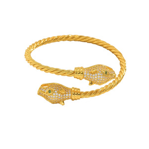Snake Shape <b>Crystal</b> Rhinestone Open Bangle For Women Fashion Jewelry Gift - Product Image 5