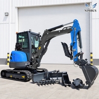 Mini-excavatrice certifiée CE NIMBUS 3700 kg de poids opérationnel avec contrôle par détection de charge pour le creusement de fondations