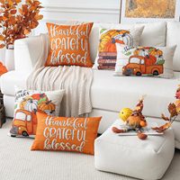 Housses de coussin décoratives d'automne orange ferme personnalisées en gros 18x18 pouces pour chaise-lit