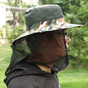 Fishing Haha Fisherman Hat Camouflage Mesh Bee Protection Outdoor Sun Hat for Fishing Hunting <b>Hiking</b> - Product Image 3