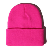 Gorros térmicos de punto cálidos para hombre y mujer, gorros de invierno acrílicos lisos con logotipo de parche tejido personalizado