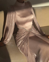 Robe de luxe semi-extravagante ornée de paillettes et de diamants, avec lacets, style Moyen-Orient, pour une tenue sexy ornée de diamants, tunique de diamants