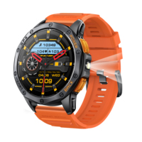 Reloj Inteligente K67 para Natación con Linterna, GPS, Resistente al Agua, Correa de Silicona, Brújula Barométrica, Altímetro, Respuesta de Voz por IA, Llamadas, Calendario
