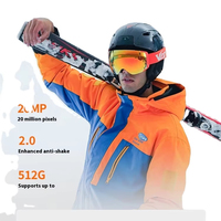 Casco integrado con cámara FOXWEAR 4K con Bluetooth, protección para los oídos a prueba de viento, material ABS cálido para invierno