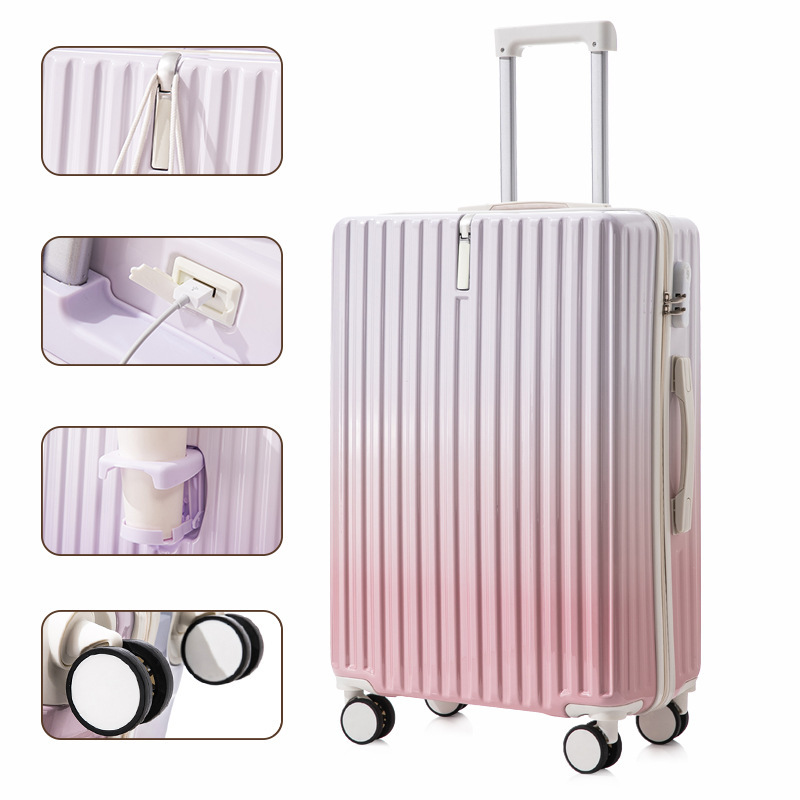 Porte-gobelet USB rose et blanc dégradé miroir, boîte individuelle.