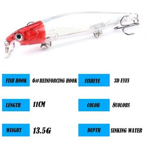 ABS flottant Wobbler Plopping plongée dur pêche méné inspiré appât leurres crochets pour rivière lac ruisseau océan plage bateau - Product Image 2