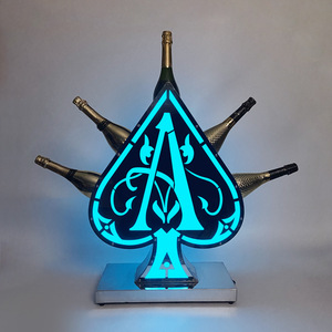 Type Light Ace Of Spades LED Wine <b>Rack</b> With Color Changing Lights For <b>Bar</b> Display - Product Image 2